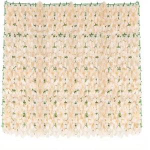 Rulou Artificial de Gard Viu, AT PERFORMANCE din PE Anti-UV, Flori Alb Rose, 100x300 cm