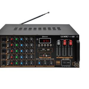 Amplificator Audio AV-747 BT, 5 intrari microfon, USB, Card SD, AUX, Radio, Negru
