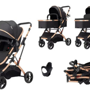 Carucior, 2 in 1 KIDOO® – Cărucior Pliabil cu Fața Inversă pentru Bebeluși cu Diverse Moduri, Cărucior Reglabil și Culisant